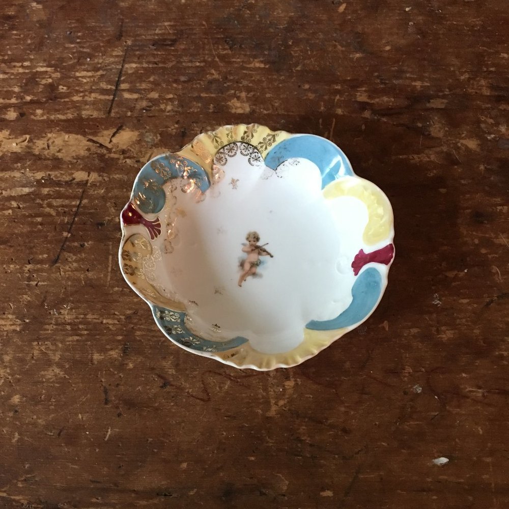 Vintage Cherub Catch All Dish Jewelry Dish
